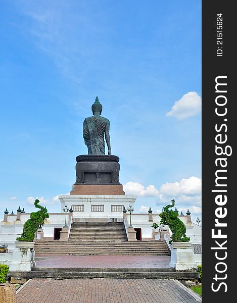 Buddha image with elephant trees at Phutthamonthon, Nakhon Pathom, Thailand