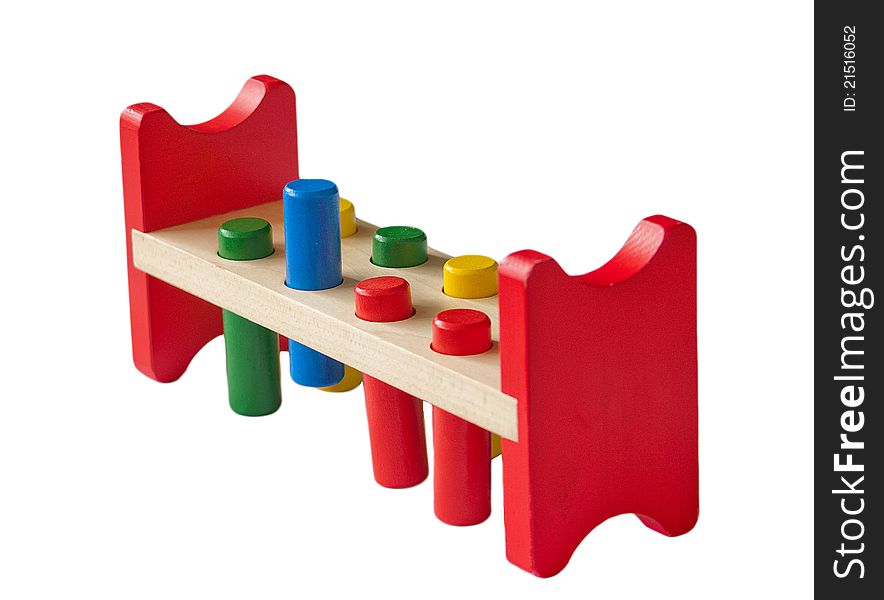 Toy for children to practice pushing blocks through a hole. Toy for children to practice pushing blocks through a hole