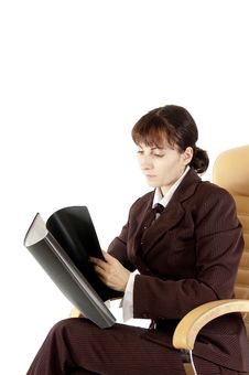 The Business Lady Sits With A Folder For Papers Royalty Free Stock Photos The Business Lady Sits With A Folder For Papers Royalty Free Stock Photos