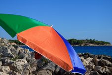 Umbrella In The Beach Royalty Free Stock Photo Umbrella In The Beach Royalty Free Stock Photo