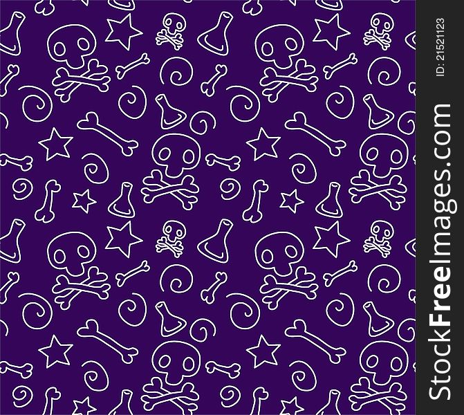 This funny pattern include bones, skulls and cups with poison. It may be used like background. This funny pattern include bones, skulls and cups with poison. It may be used like background