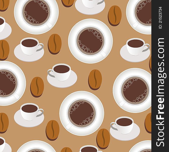 Coffee background seamless pattern