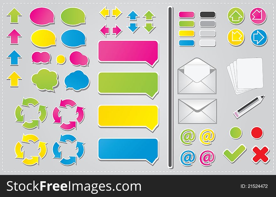 Set of communication icons and symbols for web use