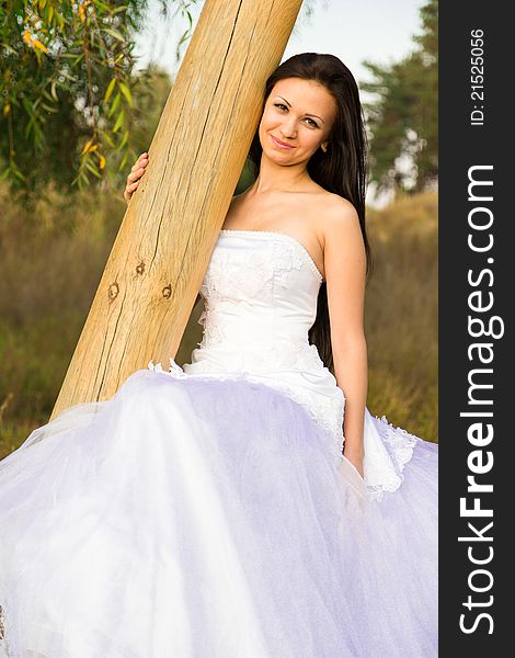 Portrait of a beautiful bride outdoor