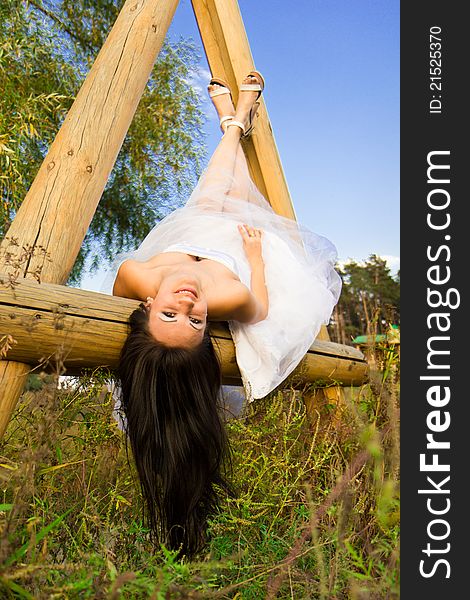 Portrait of a beautiful bride outdoor