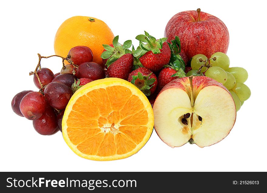 Fruit varied on white fund