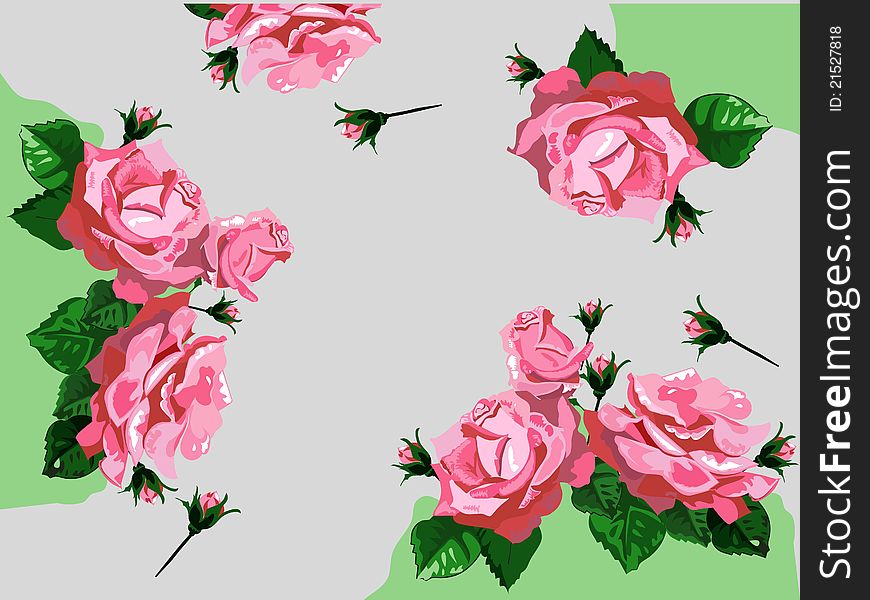 Background with red roses