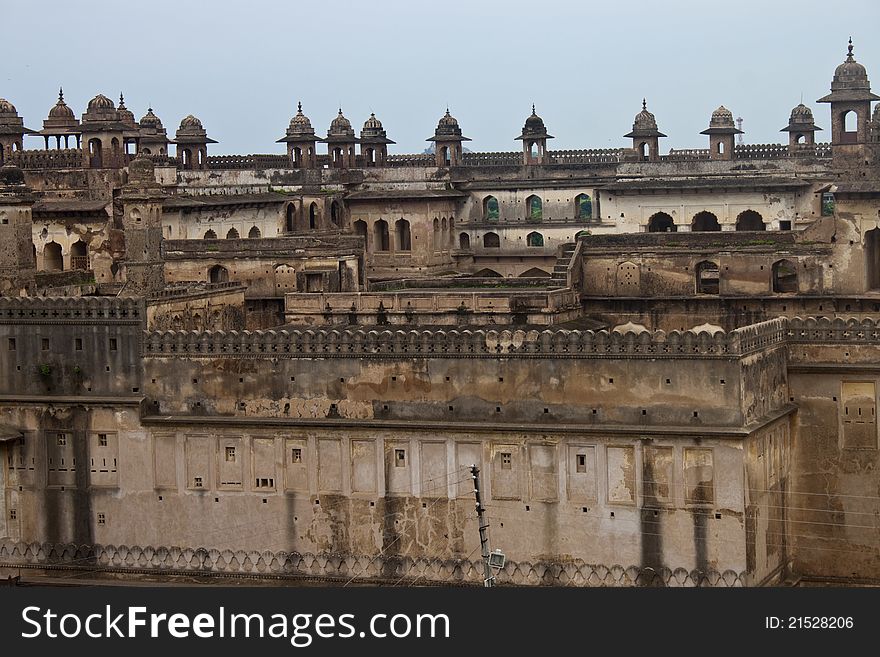 Exterior of palace in Orchha, India