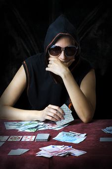 Poker Face. Person Playing Poker Royalty Free Stock Photos Poker Face. Person Playing Poker Royalty Free Stock Photos