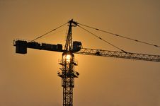Construction Site On Sunset Royalty Free Stock Images Construction Site On Sunset Royalty Free Stock Images