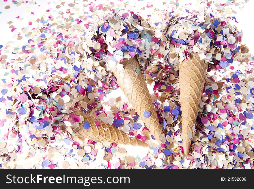 Ice Cream Cone With Confetti