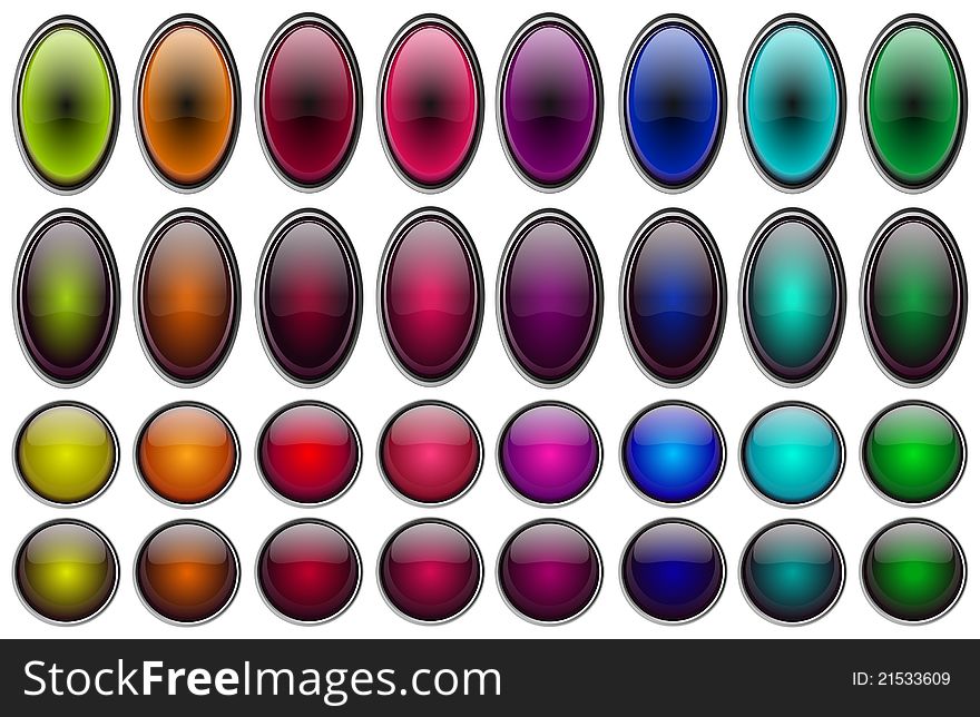 This is a set of fully editable glossy buttons available in illustrator format. This is a set of fully editable glossy buttons available in illustrator format.