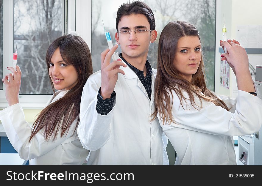 Group of medical students in Laboratory. Group of medical students in Laboratory