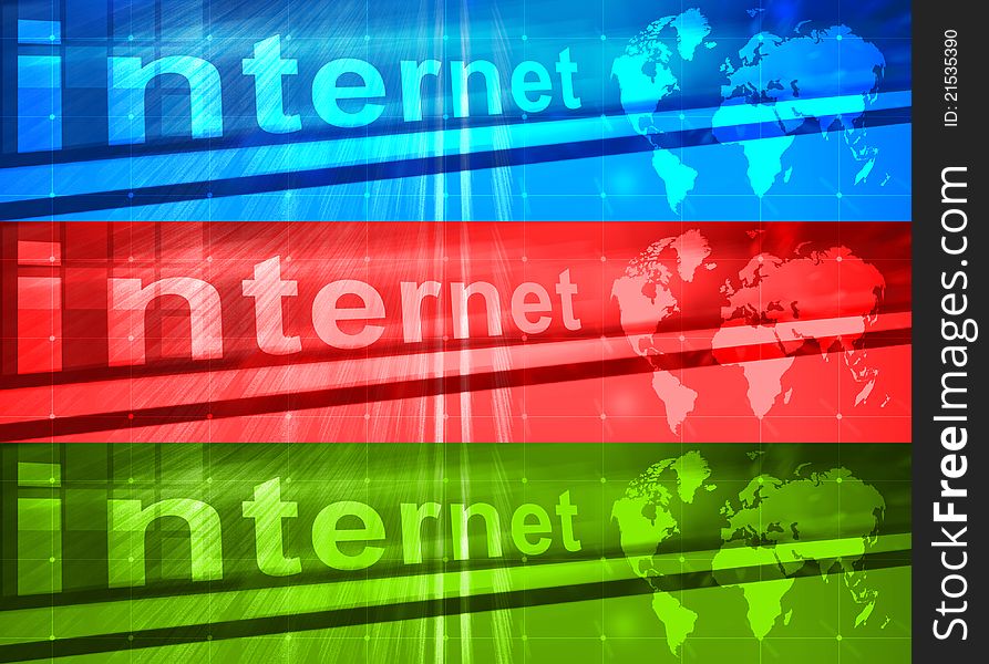 Internet banners colorful world illustration. Internet banners colorful world illustration
