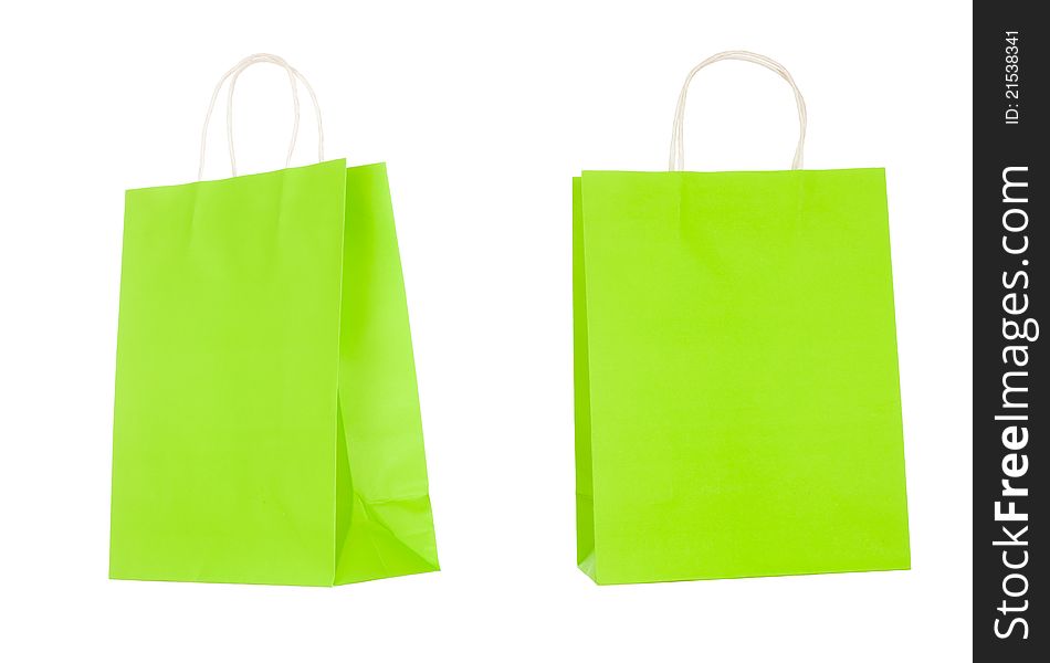 Recyclable paper bags isolated on white background. Recyclable paper bags isolated on white background