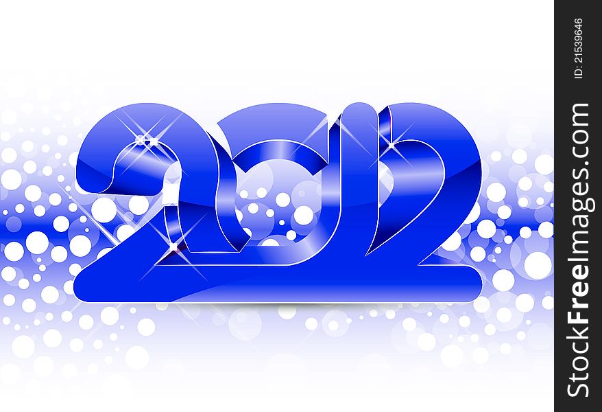 2012 New Year illustration with 3d effects