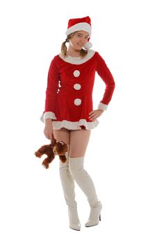 Santa S Helper With A Bear Stock Photo Santa S Helper With A Bear Stock Photo