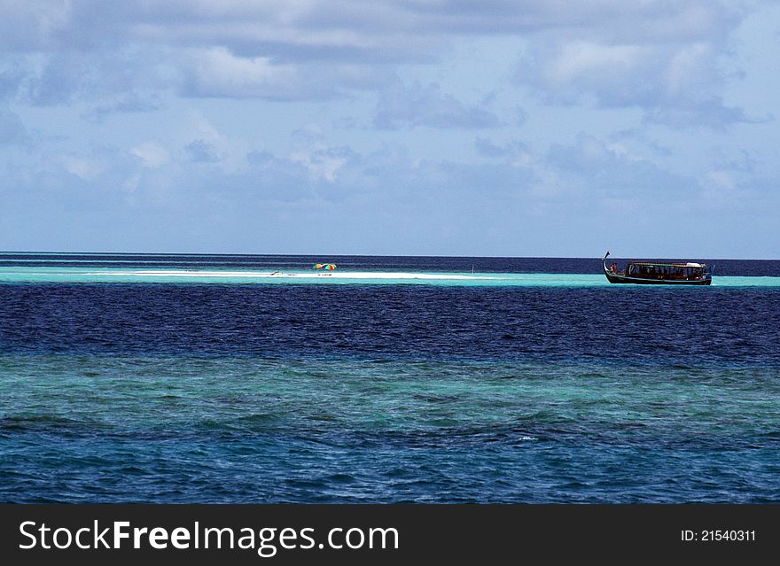 A typical sandbank at maldives