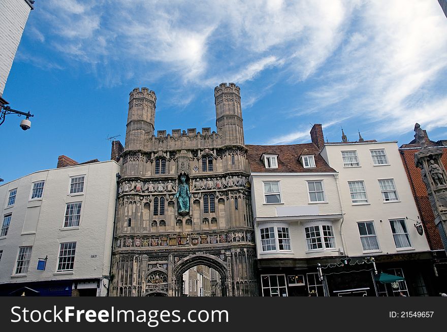 The buildings in the city of canterbury in england in kent. The buildings in the city of canterbury in england in kent