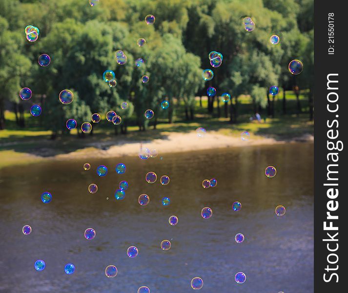 Background from bright soap bubbles. Background from bright soap bubbles