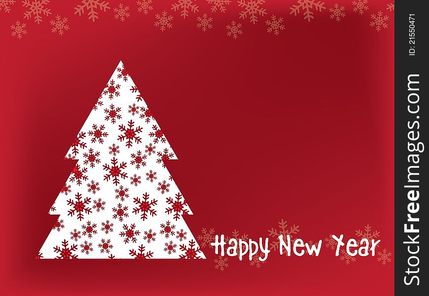 Happy New Year White Tree Vector