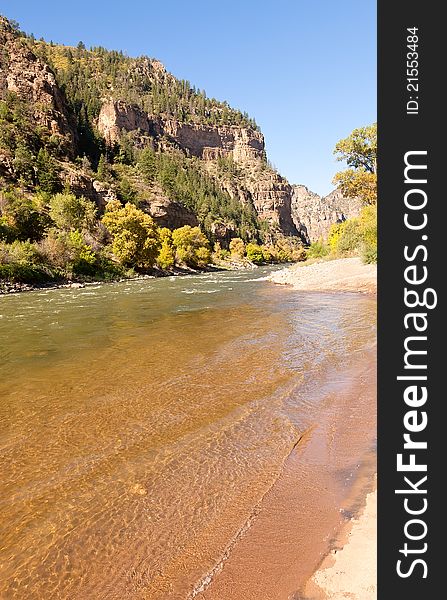 Sparkling creek as it runs through autumn mountain forest. Sparkling creek as it runs through autumn mountain forest