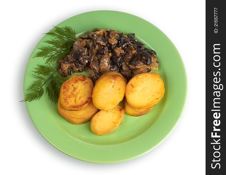 Fried Mushrooms With Potato.