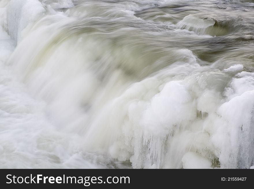 Waterfall With Ice