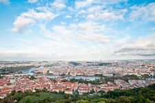 Prague Panorama, The Moldau River Stock Image