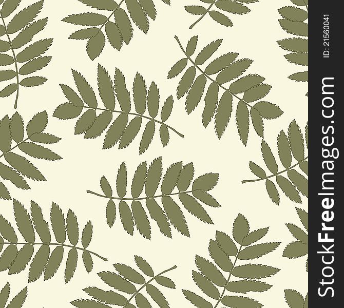 Seamless Pattern With Leaves Of A Mountain Ash