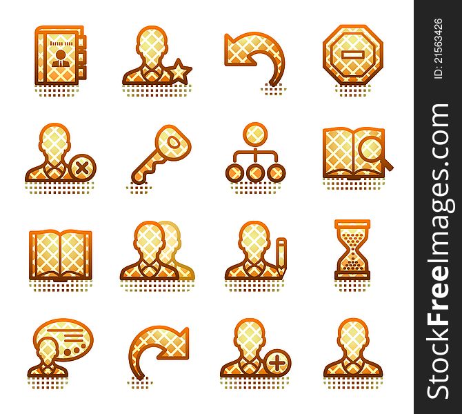 Users Contour Icons. Brown Series.