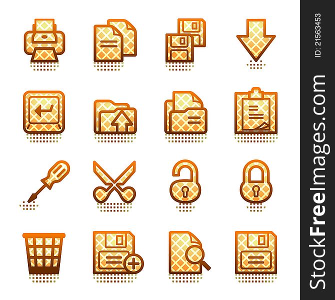 Document Web Icons, Set 1. Brown Series.