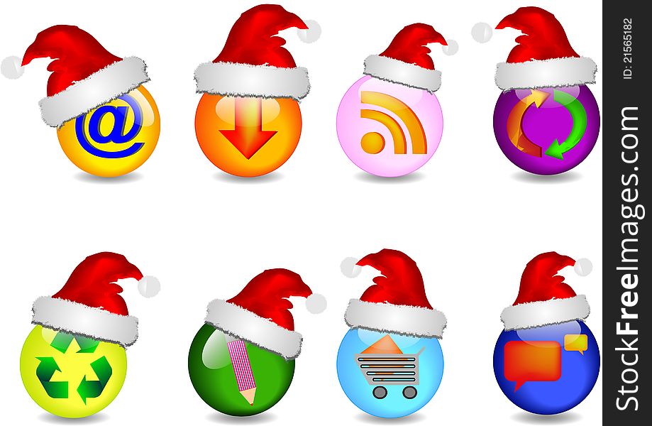 Nice icons main business version of Santa Claus hat with Christmas. Nice icons main business version of Santa Claus hat with Christmas