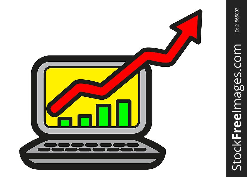 Illustration of statistic curve showing success in business