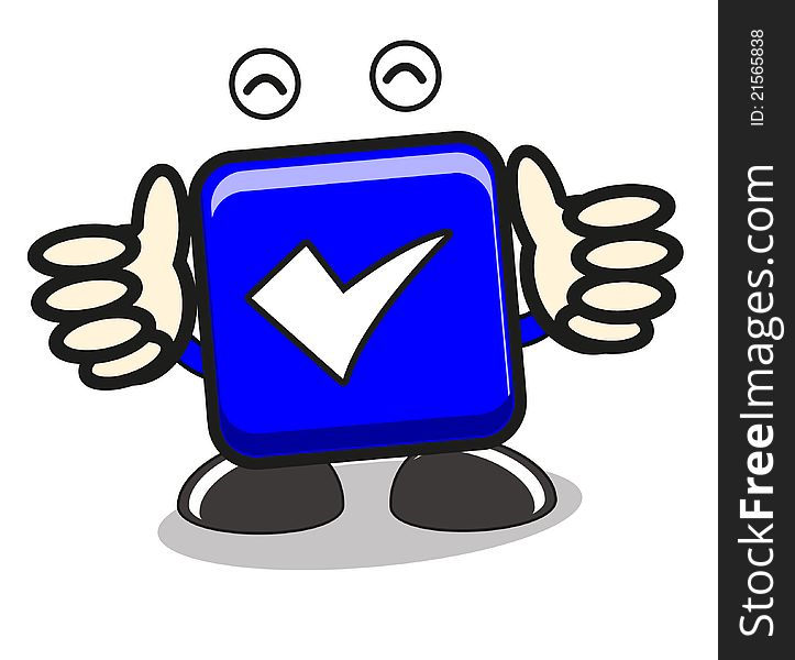 Illustration tick icon thumbs up a finger