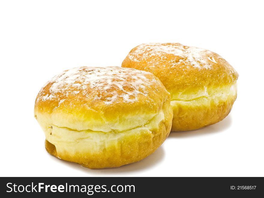 Two Chocolate Donuts With Sugar