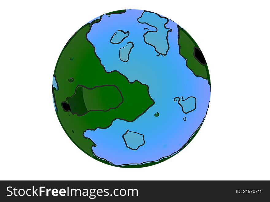 Simple abstract earth globe in cartoon style. Simple abstract earth globe in cartoon style
