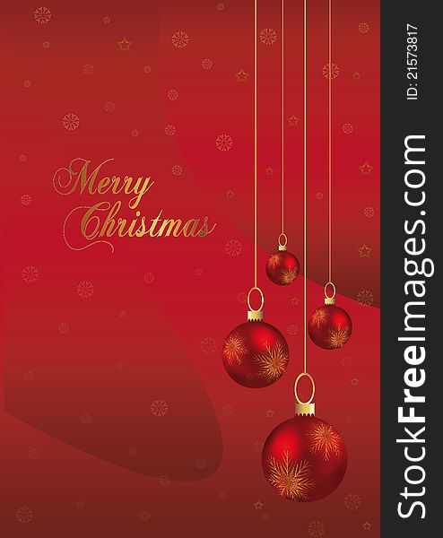 Elegant christmas background with red and gold christmas ball