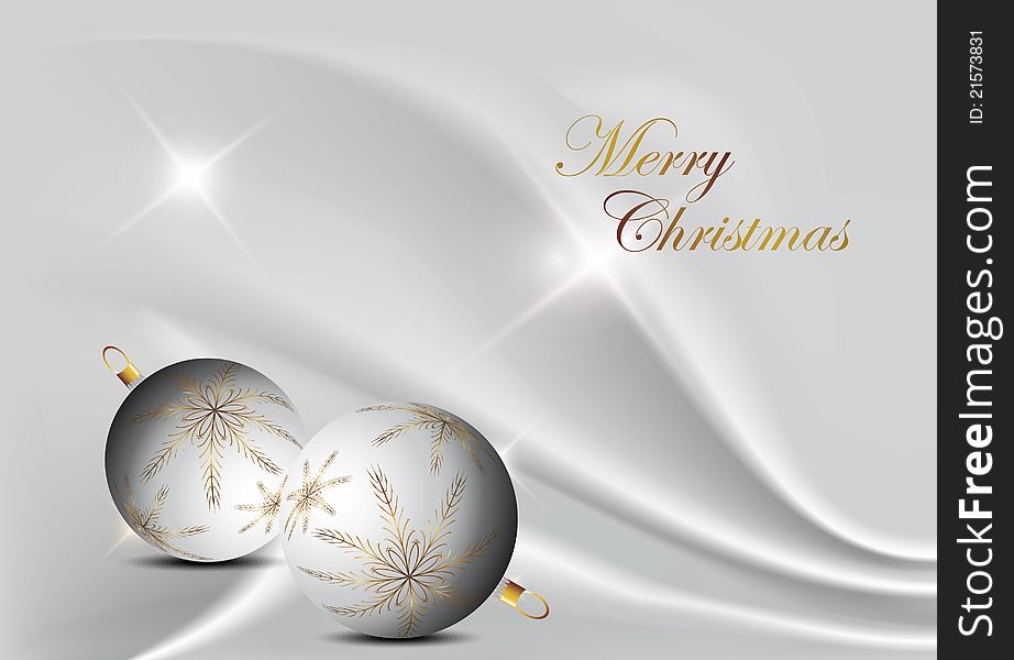 Silver elegant christmas background with christmas ball