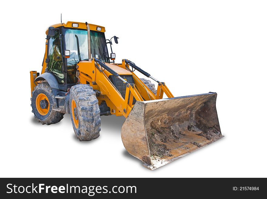Tractor  on white background with clipping path. Tractor  on white background with clipping path