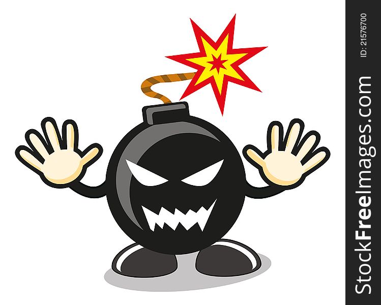 Illustration of bomb character icon