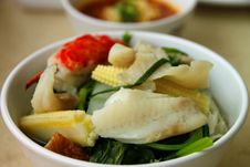 Fishes And Mixed Vegetables Dish Stock Image Fishes And Mixed Vegetables Dish Stock Image