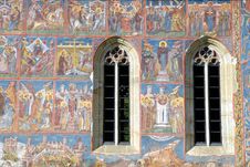 Fresco Old Monastery Painted Wall Sucevita Romania Stock Images Fresco Old Monastery Painted Wall Sucevita Romania Stock Images