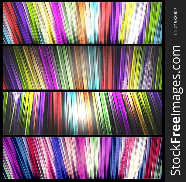 Colorful banners ,four abstract graphics easy to edit.