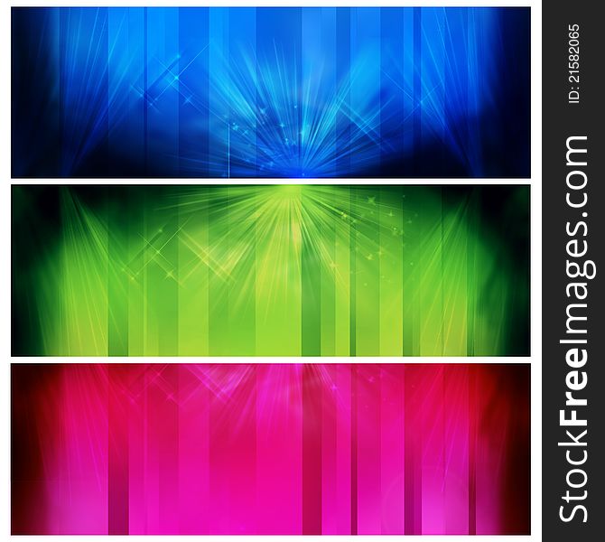 Colorful banners ,four abstract graphics easy to edit.