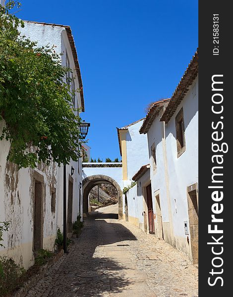 A view of a street in Marvao (Portugal). A view of a street in Marvao (Portugal)