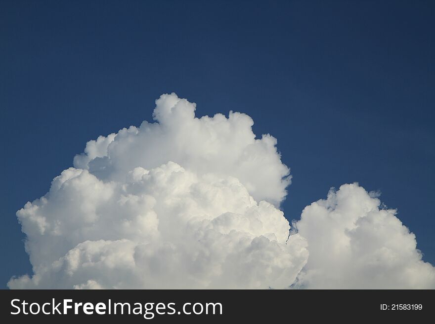 White cloud on clear blue sky background