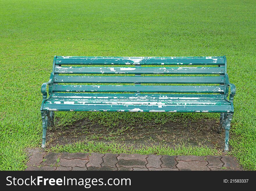 Lonely bench in the park