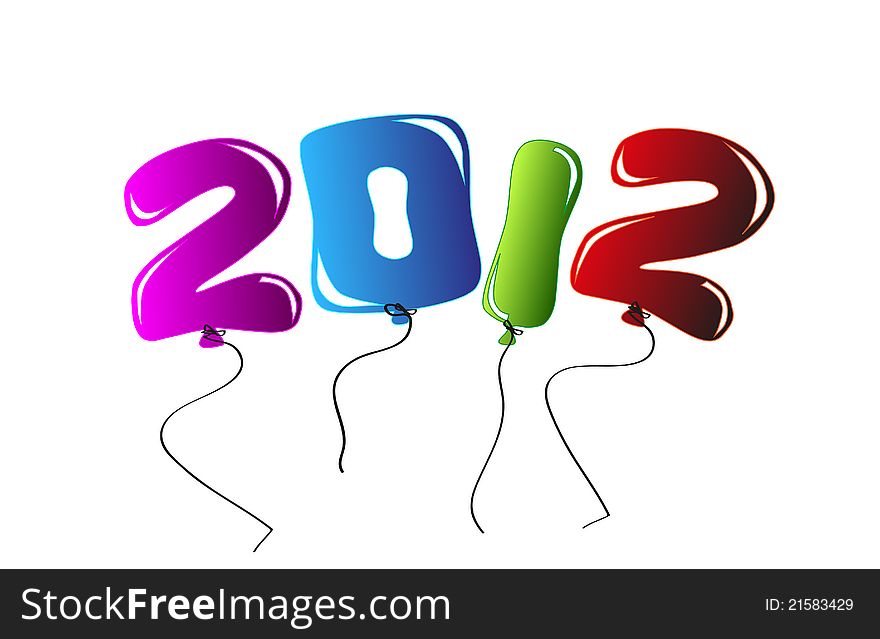 2012 Background with balloons