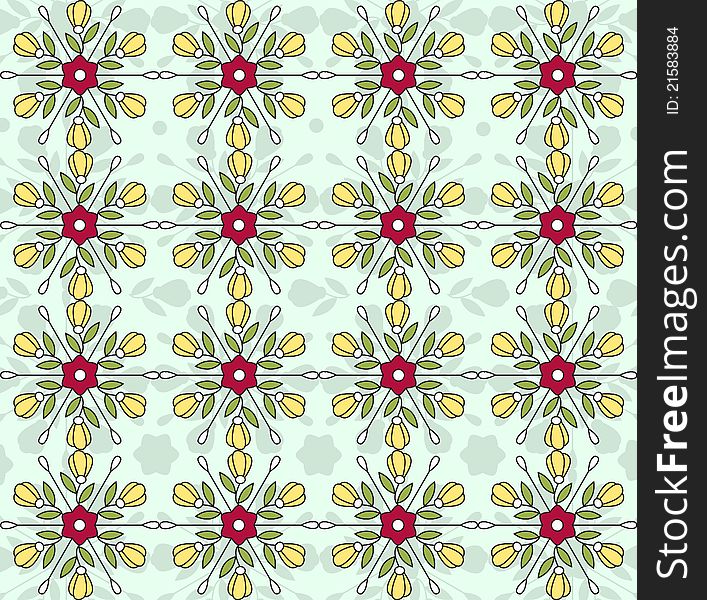 Flowers vintage vector pattern wallpaper. Flowers vintage vector pattern wallpaper